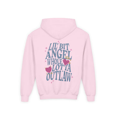 Wallen Angel Outlaw Double Sided Youth Hoodie - Sunlit Funlit Country Music Tees